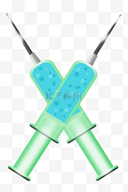 绿色的注射器插画