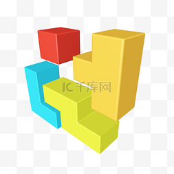 一摞方块图片_卡通彩色立体拼块
