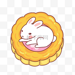 月饼上的玉兔插画