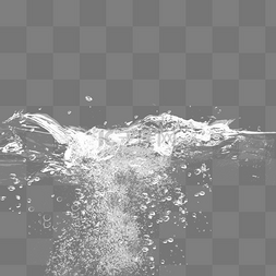 溅起的水花透明图片_清水氧气透明气泡元素