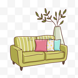 软装植物图片_卡通沙发PNG免抠素材