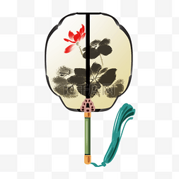 中国风传统扇子插画