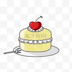 蛋糕守护图片_情人节爱心蛋糕插画