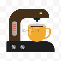 空调智能图片_手绘家电咖啡机插画