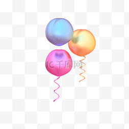 卡通立体彩色的气球免抠图