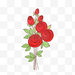 红色的玫瑰花花束