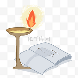 火爆招生中创意图片_棕色的烛台和书籍