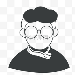 卡通戴眼镜男孩图片_手绘戴眼镜的男人