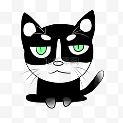 黑色的小猫咪插画