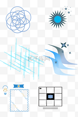 冷色系装饰图片_科技装饰图案几何合集