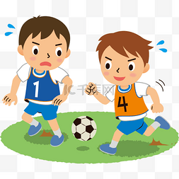 可爱风格图片_可爱的小男孩踢足球