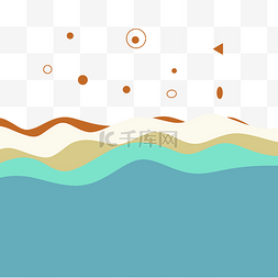 卡通背景装饰素材图片_蓝色海洋波浪矢量图