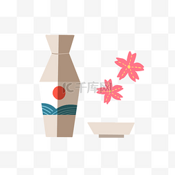 樱花酒图片_白色的日本樱花酒具