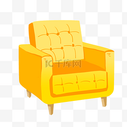 布艺图片_黄色单人沙发家具