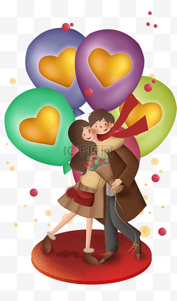 气球牵手图片_情人节情侣和气球