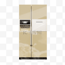 冰柜图片_家用电器香槟金色的双门冰箱