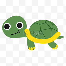 卡通乌龟素材图片_矢量卡通可爱绿色乌龟