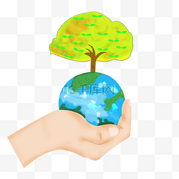 蓝色地球树木插图