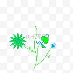 发芽的绿叶图片_叶子装饰图案绿色的心