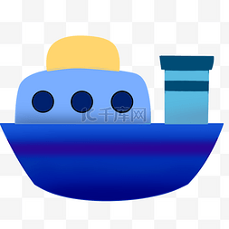 蓝色可爱造型轮船