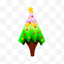 圣诞节彩色星星平安夜PNG树