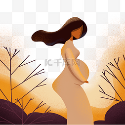 黄昏大漠图片_一个黄昏下的孕妇