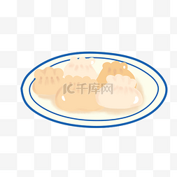 春节美味的饺子插画