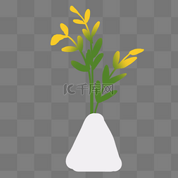 白色植物花瓶