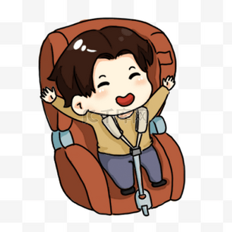 六一儿童节兴奋的小孩手绘卡通免抠素材