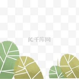 春季夏季绿色手绘卡通水彩叶子