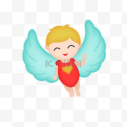 可爱的挥舞翅膀的小天使