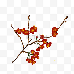梅花红色花卉卡通
