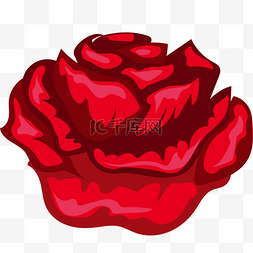 大红色玫瑰卡通风格