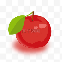 水彩深红色图片_红富士苹果手绘水果红色