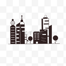 建筑城市群图片_建筑城市黑白组合