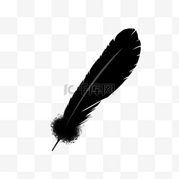 黑色简约手绘羽毛