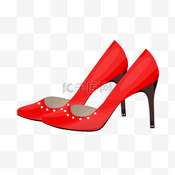 漂亮的高跟鞋图片_红色镶钻的高跟鞋