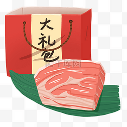 新年腊肉图片_年货腊肉大礼包免抠PNG素材