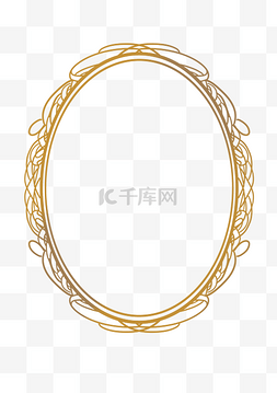 金色椭圆形边框图片_欧式金色线条边框