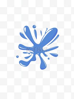 水流水滴元素之卡通蓝色流体