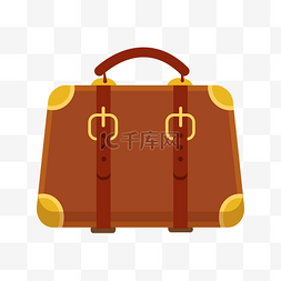 棕色手提行李箱插画