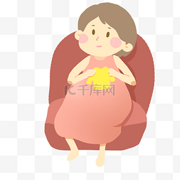 新生儿衣服素材图片_一个期待新生命的孕妇免抠PNG素材