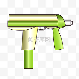 绿色的冲锋枪插画