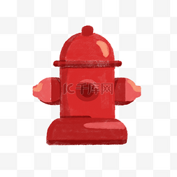 手绘红色消防栓插画