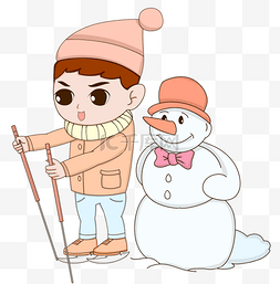 滑雪户外运动图片_冬季寒冬户外运动插画