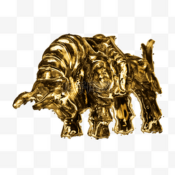 金属雕像图片_黄金元素强壮质感金牛雕像贴图