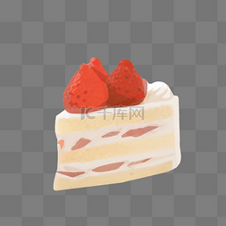 可爱草莓奶油蛋糕png