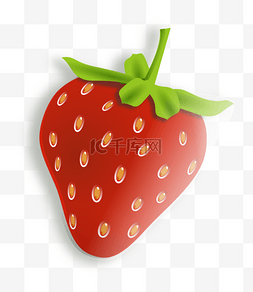 深红色渐变图片_草莓季写实卡通矢量草莓