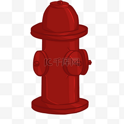 红色的消防栓手绘插画