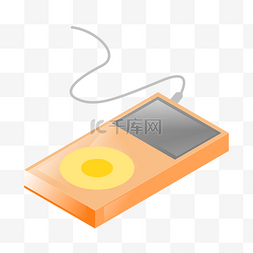 橙色音乐播放器插画